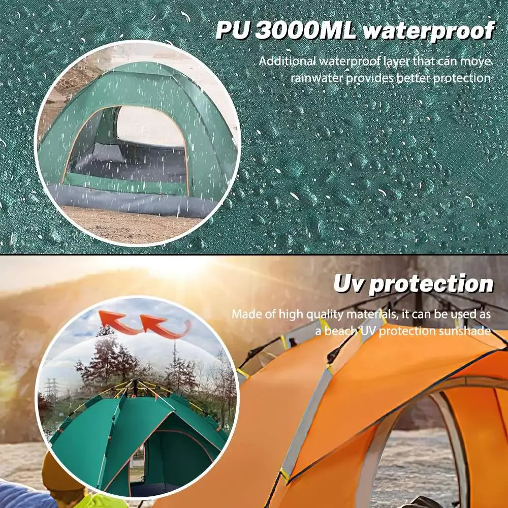 Outdoor Camping Fully Automatic Portable Folding Camping Tent 2-3 Person Beach Tent Quick Opening Two Person Camping Set