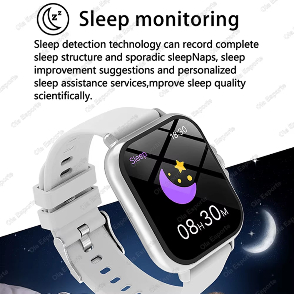 1.83'' Waterproof Smart Watch with Message Answer Call Sleep Monitoring Sports Pedometer Information Alerts for Iphone Android