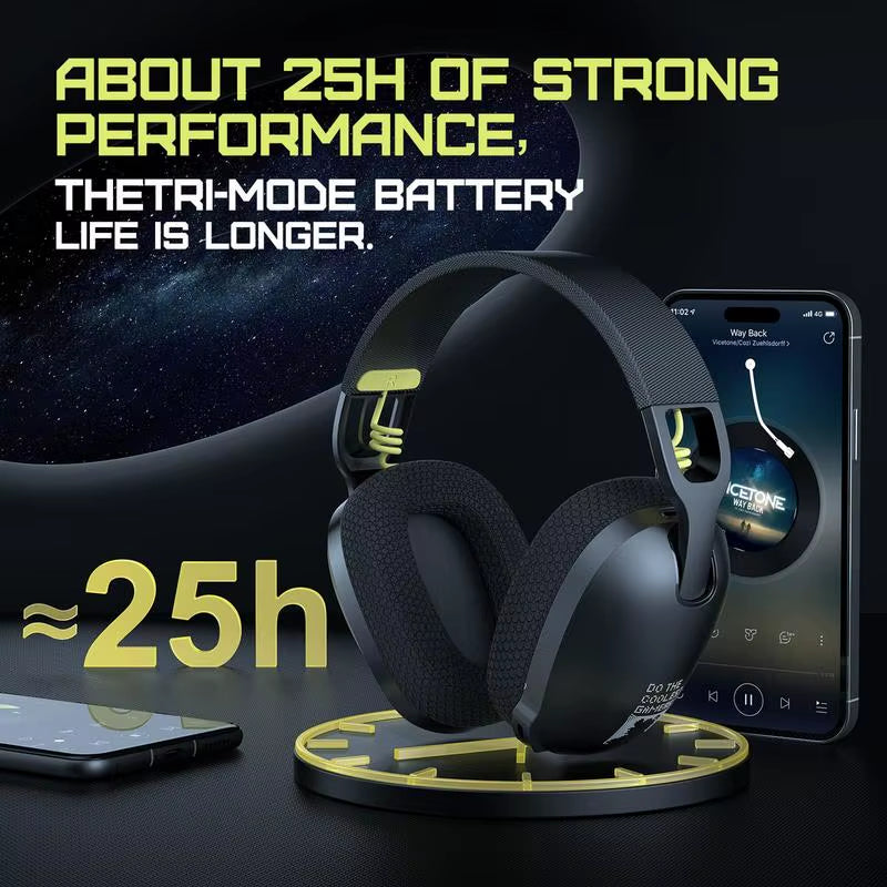 Wireless Gaming Headphones 2.4G Wireless Gaming & Mobile Headset 25 Hr Battery Integrated Noise-Cancelling Mic Gamer Headset