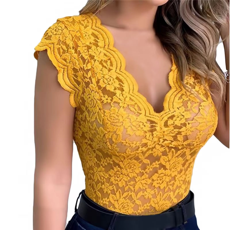 2024 Summer Sexy Lace Cami Crochet Vest Casual Solid Color Women Top Trend Lace Hollow Out Top for Ladies