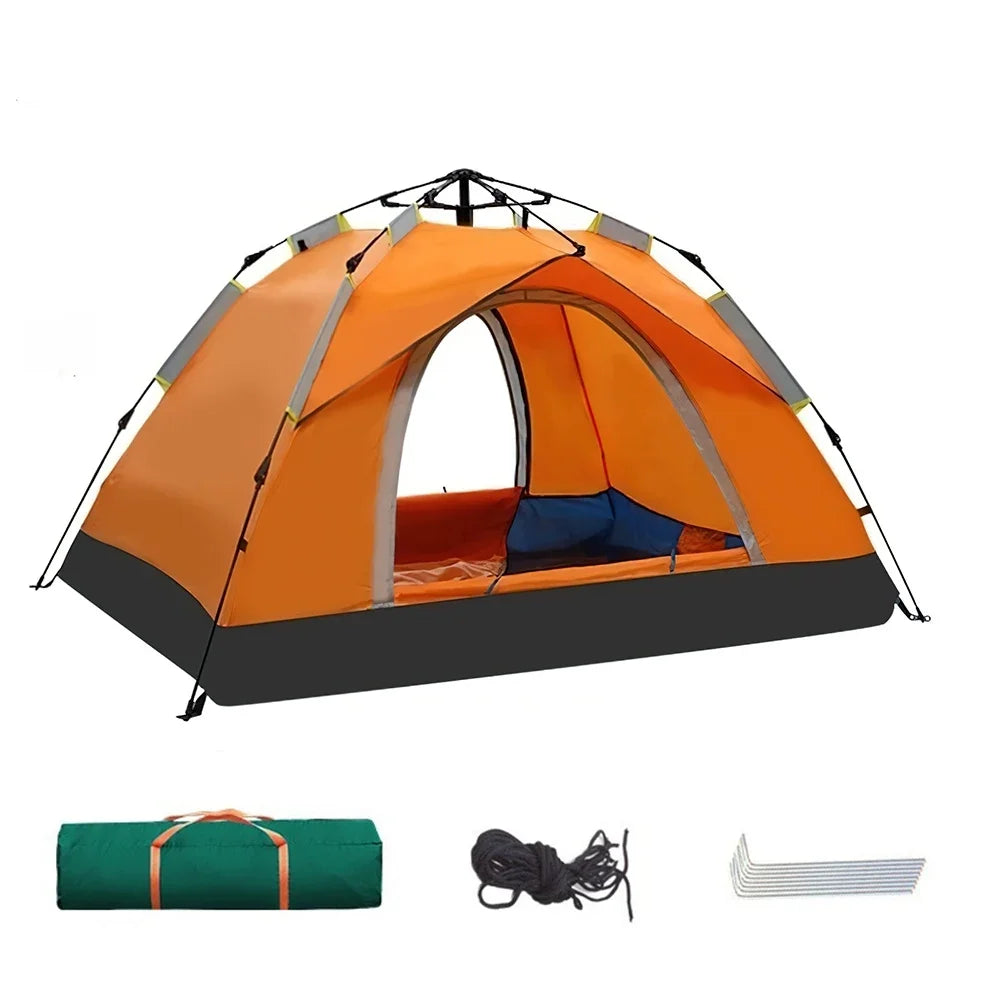 Outdoor Camping Fully Automatic Portable Folding Camping Tent 2-3 Person Beach Tent Quick Opening Two Person Camping Set