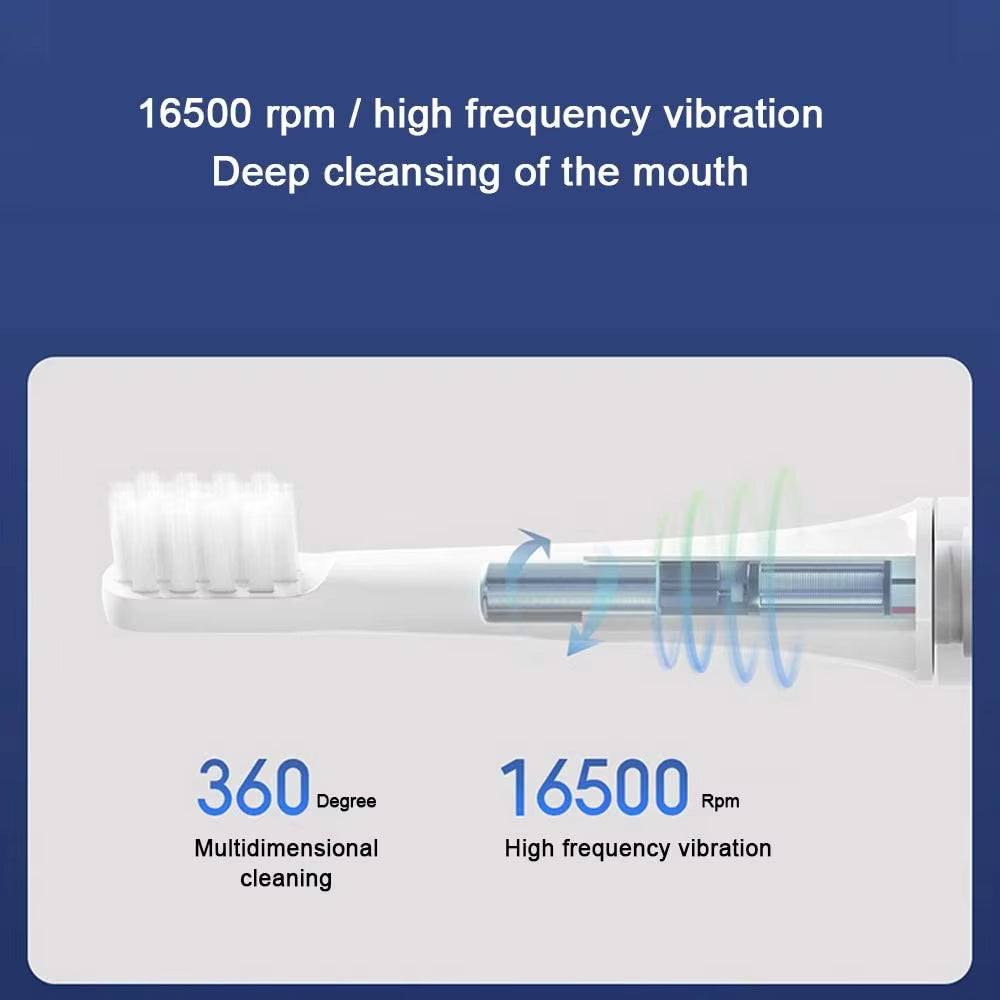 MIJIA Sonic Electric Toothbrush T100,Battery Life 30 Day,16500Rpm Vibration,Usb Rechargeable IPX7 Waterproof Toothbrushes