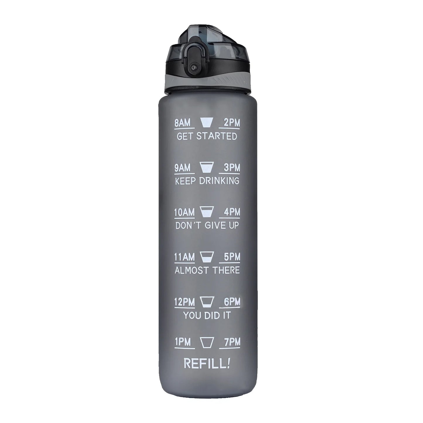 Motivational Tritan Water Bottle with Time Marker Leakproof Bottle for Fitness Sports Motivational Water Bottle with Time Marker