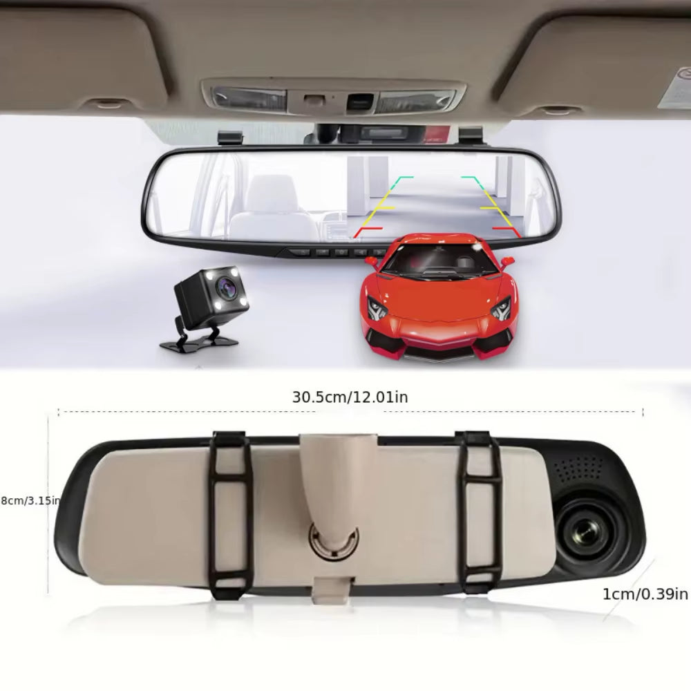 1080P Car DVR Dual Lens Car Camera 4.3 Inch Video Recorder Rearview Mirror with Rear View Full HD Dash Cam Auto Registrator