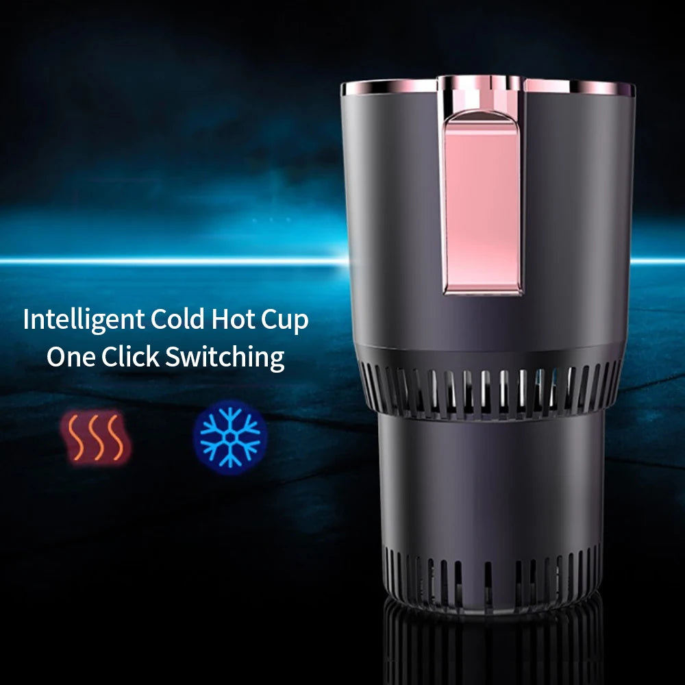 Smart Car 2-In-1 Hot and Cold Cup Drinks Holder Home Fast Refrigeration Cooling/Heating Mini Touch Screen Beverage Mug