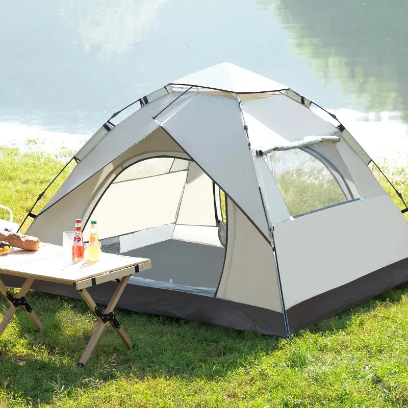 Outdoor Camping Fully Automatic Portable Folding Camping Tent 2-3 Person Beach Tent Quick Opening Two Person Camping Set