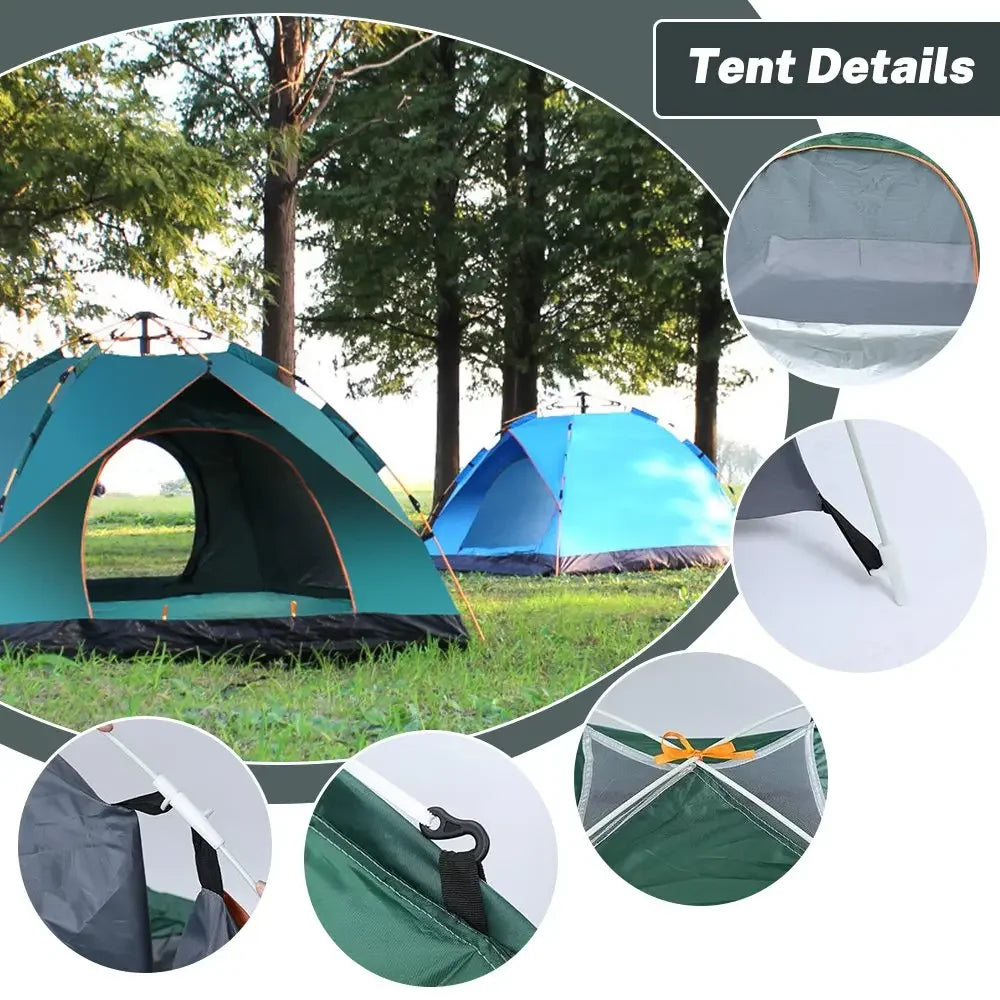 Outdoor Camping Fully Automatic Portable Folding Camping Tent 2-3 Person Beach Tent Quick Opening Two Person Camping Set