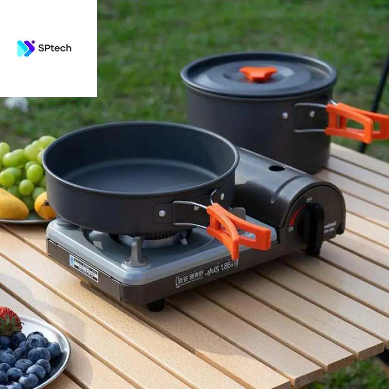 Portable Camping Cookware Set Outdoor Pot Tableware Kit Cooking Water Kettle Pan Travel Cutlery Utensils Hiking Picnic Equipment